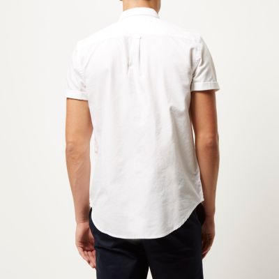 White Oxford short sleeve shirt